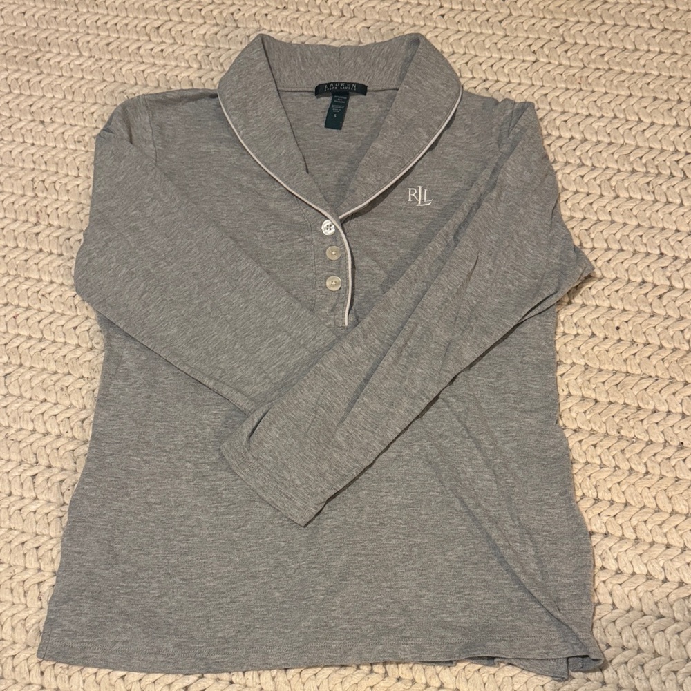 Ralph Lauren Gray Long Sleeve Polo
